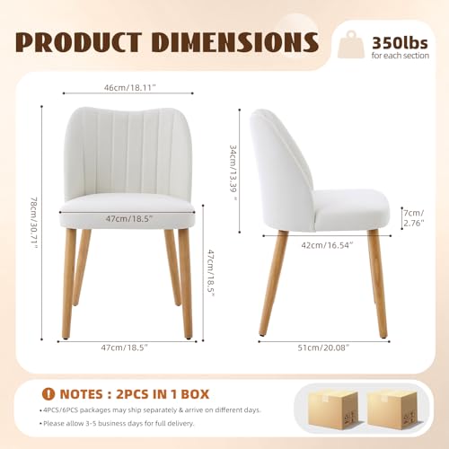 GarveeHome Leather Dining Chairs Set of 4 Upholstered PU Dining Chair with Wood Legs, Wing Backrest, Wooden Kitchen Chairs with Thick Cushions, Leveling Feet for Dining Room, Living Room, Dark Grey by GarveeHome - Used condition - Image 2
