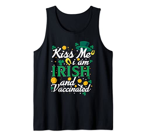 Kiss Me I'm Irish Vaccinated Funny St Patrick Day gift men Débardeur