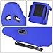 DNA MOTORING 2PCS Fixed Back Racing Bucket Seats with Side Brackets & Sliders, Compatible with 4 Point Harness, Pineapple Fabric w/PVC Leather, Blue, RS-JBR-008-BL