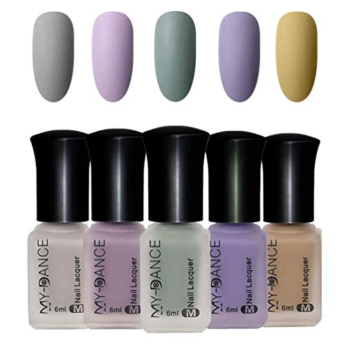 Firstfly 6 Colors Matte Nail Polish Set, Mist Effect Matte Velvet Nail Polish,Long Lasting Velvet Nail Polish Nail Art (Color Set A)