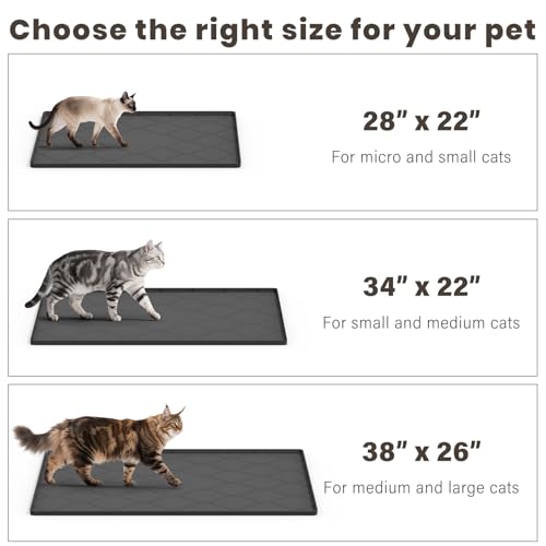 Tapis litière chat silicone antidérapant facile à nettoyer XL