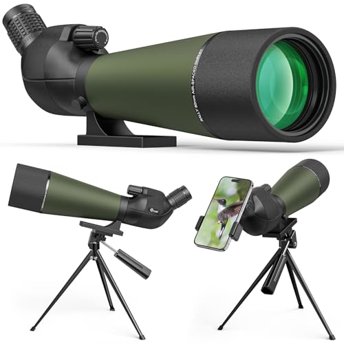 CVLIFE Spotting Scope with Tripod, 20-60x80 Spotter Scope with Phone Adapter, BAK4 High Definition, Wide Field of View, Waterproof Spotting Scopes for Bird Watching, Wildlife Viewing