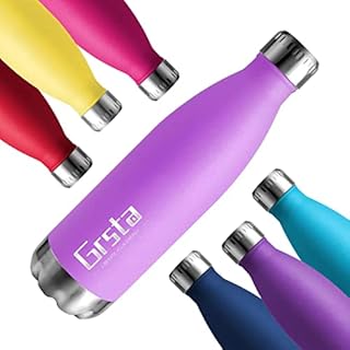 Grsta Insulated Bottles - Metal Water Bottle - 350ml Water Bottle - BPA Free Drinks Bottle - Hot Water Bottle - Suitable for Suitable for Outdoor Sports, Gym, Cycling