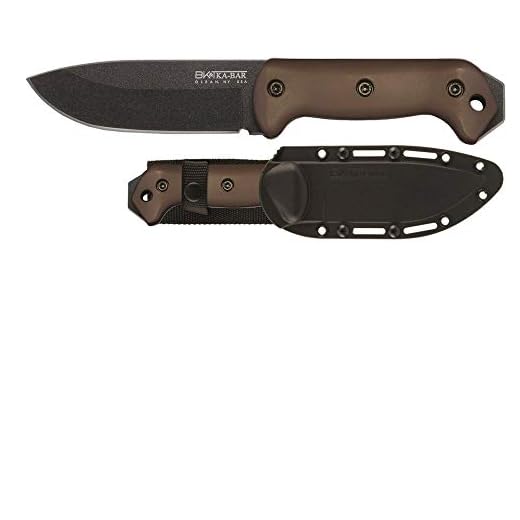 Ka Bar BK2FDE BK2 Becker Campanion FDE Handle Hard Black Sheath, Brown