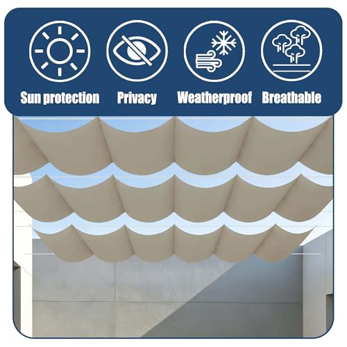 Toile ombrage rétractable vague imperméable contre la chaleur - 4