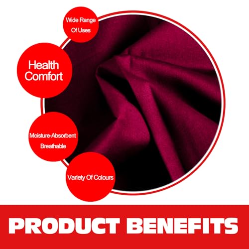 Image of 100% DarkRed Cotton Fabric for Sewing by 3 Yard, 59 inchWidth Quilting Fabric Medium Weight 5.8 oz, Muslin Fabric by The Yard, Embroidery Cloth