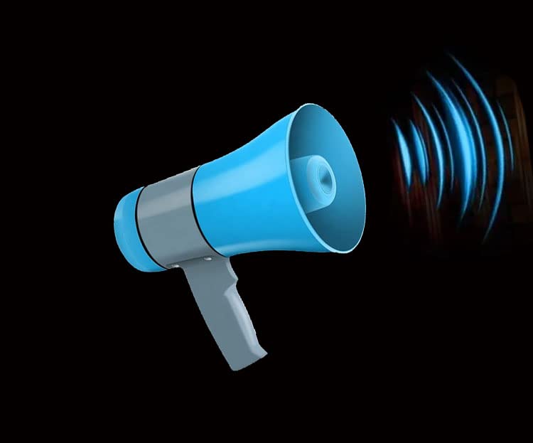 Ekavir Megaphone Speaker Adjustable Volume Control Lightweight Bullhorn 50 watts Handheld Megaphone with Recording, USB, Memory Cards and Bluetooth Features