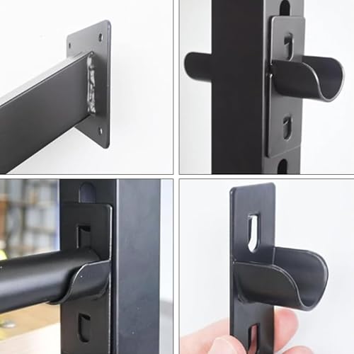 Estante de almacenamiento de tela para pared con 12 varillas ajustables, dorado, 160 cm 7