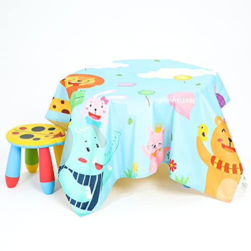 Baby Splat Mat For Under High Chair, Waterproof And Washable Splat Mat, Large Splat Mat, Portable Splash Mat And Table Cloth,43" X 43"(Zoo) #TOP6