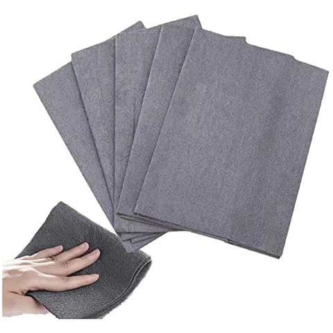 QKKO Sonorou Magic Cleaning Cloth, Thicken Magic Cleaning Cloth, Reusable Glass Microfiber Cleaning Rag, All-purpose Microfiber Towels for Cleaning Windows, Kitchens, Glass, Cars (11.8 x 11.8in,5pcs) Cover