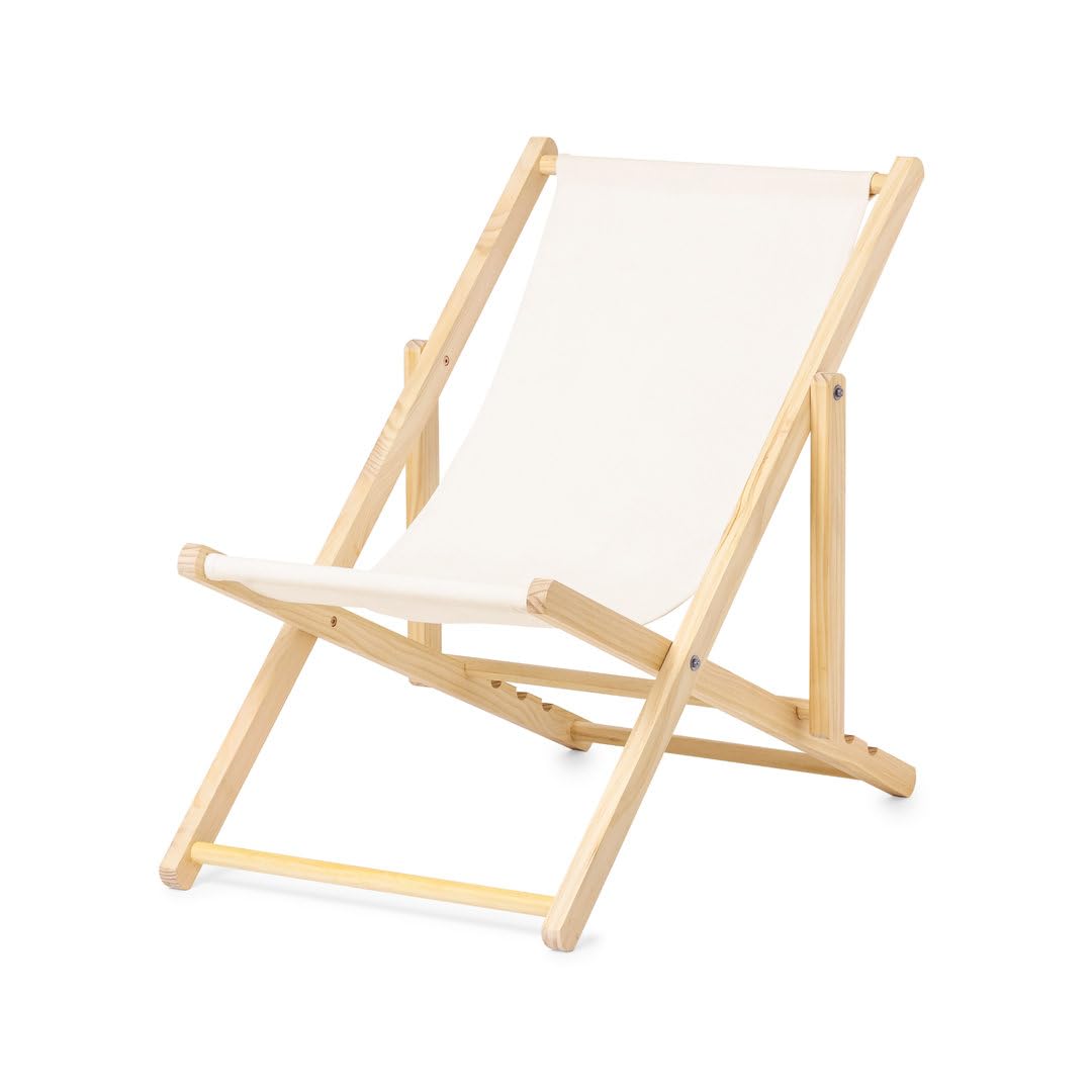 Pincho Tumbona de Madera para jardín, Acacia, Medidas 59x100x94 cm, Asiento Beige, Respaldo reclinable, 3 Posiciones, Mecedora jardín Exterior, Mueble terraza (1)