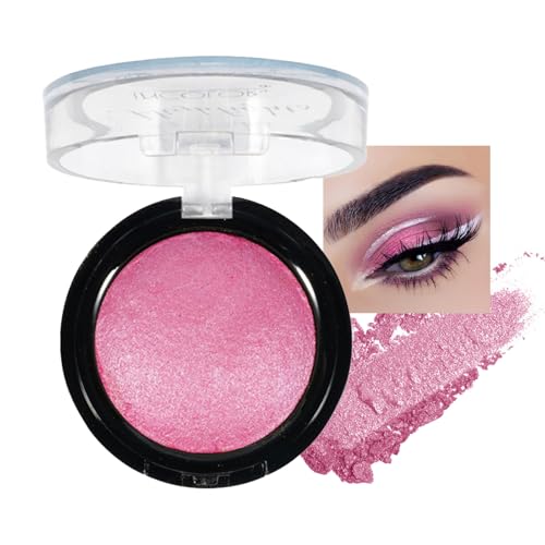 Pink Eyeshadow, Metallic Shimmering Pressed Powder Rose Pink Eyeshadows, Pearlescent Long-lasting Eye Shadows Highly Pigmented Single Eye shadow, Pink Eye Make up for Women & Girls
