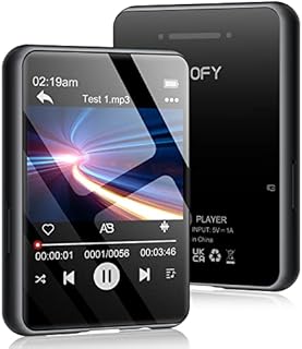 32GB MP3 Player with Bluetooth 5.0,2.4-inch TFT Full Touchscreen MP3 & MP4 Player with FM Radio, Recorder, Built-in Speaker for Walking and Running, Support up to 128GB TF Card