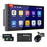 Haudio 2 Din Car Radio with Wireless CarPlay & Android Auto, 7 Inch Touchscreen Car Stereo with Mirror Link, GPS, Voice Control, SWC/FM/AM/RDS, 25 Sets UI Fit All Cars, With Rear View Camera 2+32G