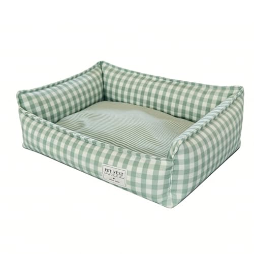 Lit pour chien rectangulaire antidérapant et déhoussable doux Luqeeg