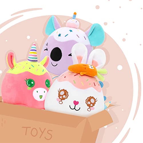 Morismos 10'' Stuffed Unicorn/Rabbit/Koala Squishy Pillow 3 Packs, Unicorn Stuffed Animal Plush Toy, Cuddly Soft Stuffed Animal Bulk For Kids, Girls, Boys, Gifts On Birthday, Valentine, Baby Shower #TOP1