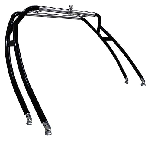 Reborn 2025 Launch Wakeboard Tower, Forward-Facing Design, Quick Fold Down & Easy Installation, Pivoting Rack Ready - Matte Black Frame with Anodized H Top