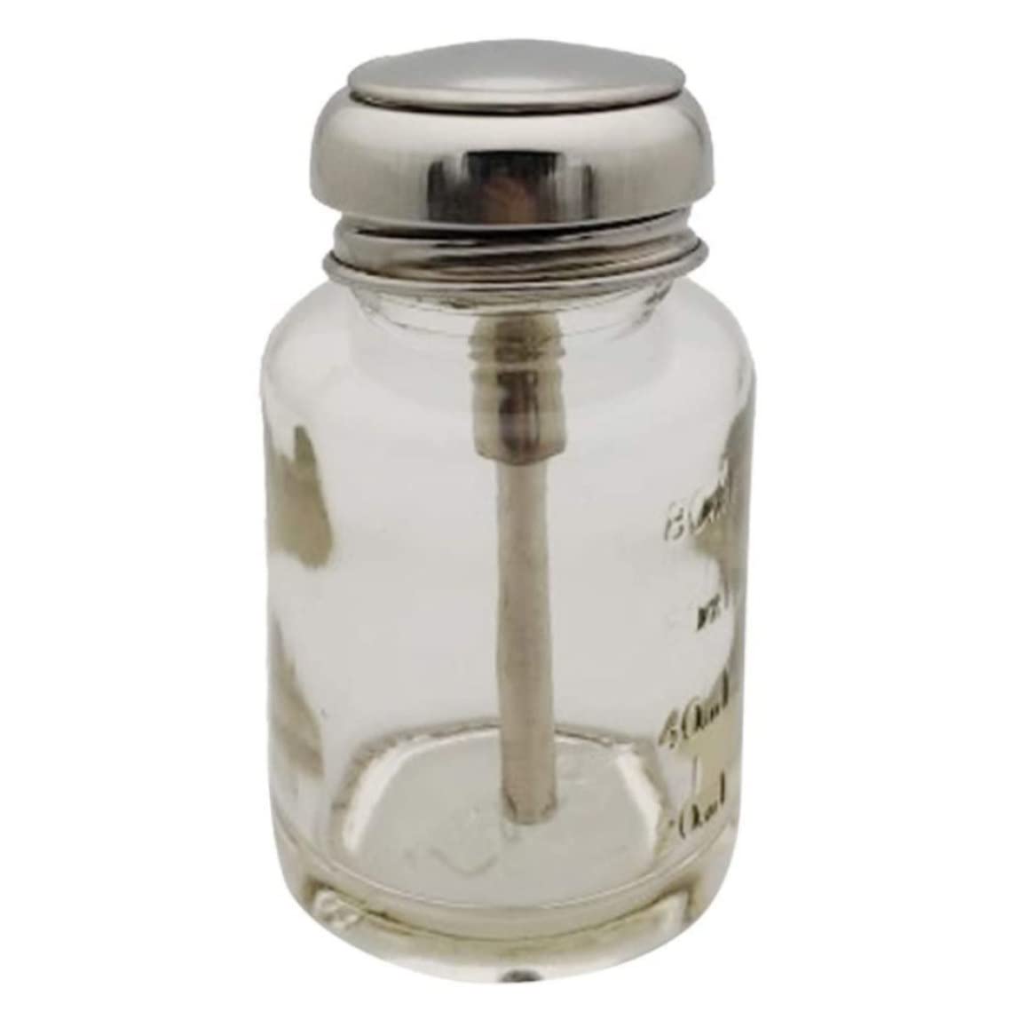 Push Glass Bottle Push Down Pump Alcohol Dispenser for Nail Polish Makeup Remover 80ML down pump dispenser