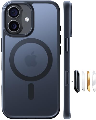 TORRAS Magnetic Shockproof for iPhone 17 case with Camera Control, [12FT Military Grade Drop Protection][Fit for MagSafe], Slim Translucent Anti-Fingerprint & Soft Touch Case for iPhone 17, Black