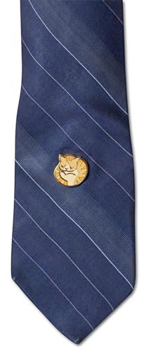 Image of Novel Merk Striped Cat Lapel Pin, Hat Pin, & Tie Tack Set with Clutch Back