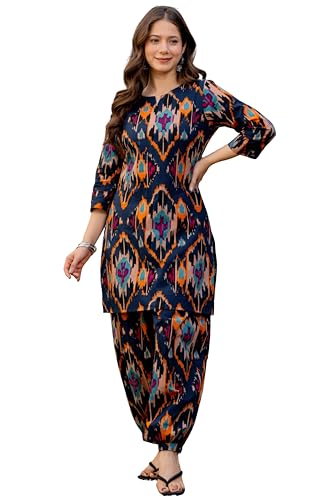 rytras Women Pure Cotton Printed Straight Kurta Set with Palazzo ...