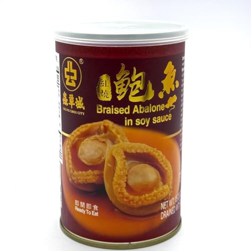 Chung Chou City canned abalone (6 pcs - braised in soy sauce), 蟲草城 罐頭鮑魚 (6頭 - 紅燒), 15 oz Can