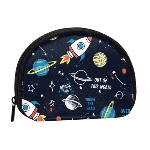 Space Elements Cartoon Coin Purse Wallet Mini Makeup Bag Small Change Purse For Women Girls