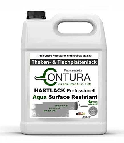 2,5 Liter Hartlack Tischplattenlack Universallack Klarlack Lack Thekenlack Möbellack Farblos Holz Tischplatten 2in1 Holzlack Geruchsneutral 100% Vegan (Matt)