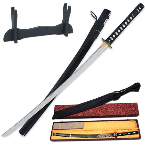 Armory Replicas™ Traditional Shirasaya Sword – 40 Inch Handmade 1060 Carbon Steel Full Tang Katana with Stand & Carry Bag by Armory Replicas - Used condition - US$117.03