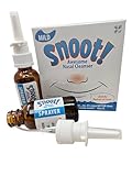 Snoot! Mild Nasal Irrigation Kit with Nose Cleaner for Sinus Wash Plus 2 Amber Glass Nasal Sprayers - Drug-Free Nasal Cleaner - TSA-Compliant Two-Part Nasal Rinse Kit - 4 oz Total