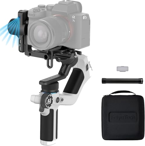 Feiyu SCORP Mini 2 [Officiel] KIT,Stabilisateur Camera de Suivi IA Intégré 4 en 1 à 3 Axes,Charge Utile de1200g,Prise de Vue Verticale Native,Système de Libération Rapide 2.0,pour Sony/Canon/Fujifilm