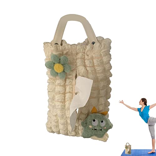 Bolsa para caixa de lenços de carro - Dispensador de lenços dobrável suspenso | Caixa de papel fofa