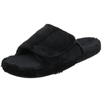 Amazon.com | Acorn Men's Spa Slide Slippers with adjustable strap and soft  terry lining , Black, size 13.5-14.5 | Slippers