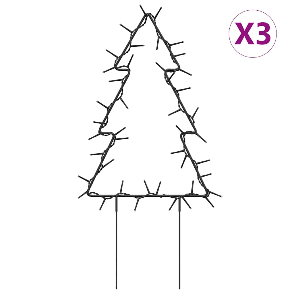 Weihnachtsbäume mit Erdspießen 3 Stk 50 LEDs 30 cm Eisen warmweiß USB Weihnachtsbeleuchtung für Garten Balkon Terrasse Innen Außen festliche Adventsdeko mit 8 Lichteffekten und IP44 Schutz