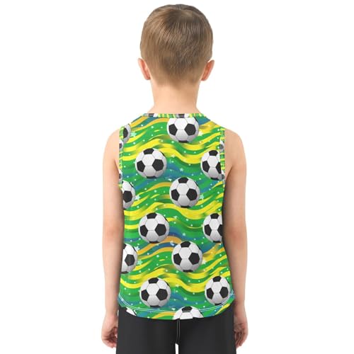 Ball Star Stripe Green Boys Tank Tops Toddler Sleeveless Tank Top Undershirts for Boys,3T3