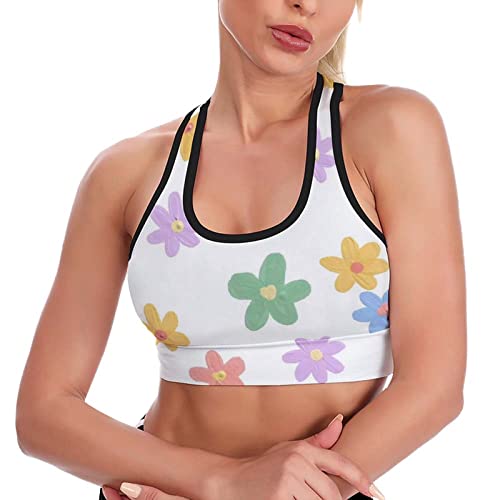 KccOsg Tops atléticos florais para treino de academia roupas femininas leves para ioga e treino, Est