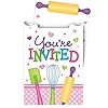 Creative Converting 324657 Little Chef Party Invitations en papier, multicolore