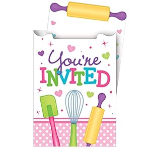 Creative Converting 324657 Little Chef Party Invitations en papier, multicolore