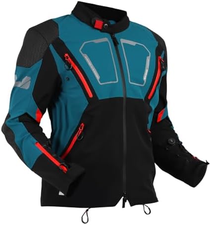 ROYAL ENFIELD ADVENTURER XT RIDING JACKET | Superfabric: High abrasion resistance | Waterproof & Detachable Winter/Thermal liner | Level 2 Protectors: Shoulder & Elbow | Ventilation all over | TEAL M
