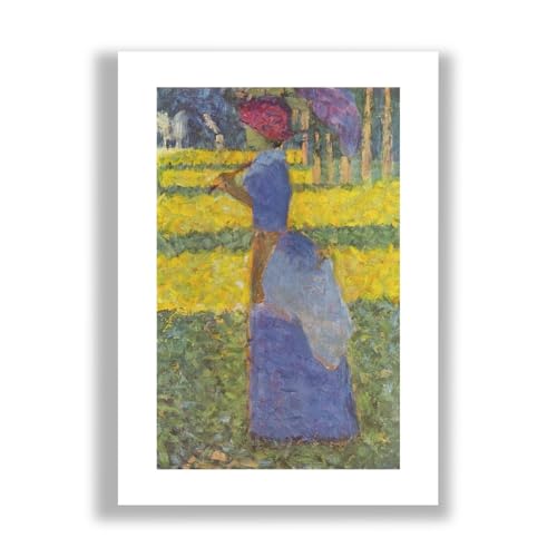 Impression d'art Georges Seurat Femme avec parasol affiche XL mate murale
