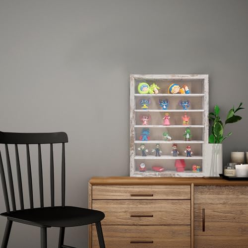 Image of GMFrames 12x16 Wooden Shadow Box Frame with Removable Shelves Deep Display Case for Military Medals Keepsakes White