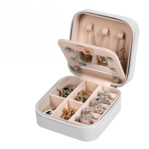 Aucuu Schmuckkasten, Schmuckkästchen Klein Reise für Damen Mädchen, Reiseschmuckaufbewahrung mit Spiegel, Schmuckschatulle,Schmuck-Organizer, Schmuckbox, Jewelry Box, Schmuckaufbewahrung