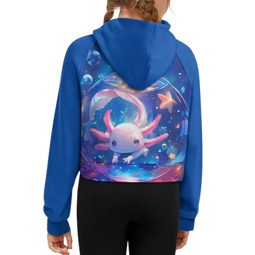 Cute Hoodies for Teen Girls Graphic Sweatshirt Half Zipper Pullover Outfits for Kids Fall Jackets with Pockets 5-143