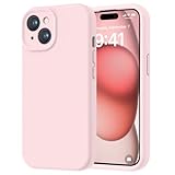 ROUMAYMAY Coque pour iPhone 13, Silicone Liquide Protection Amélioré [L'appareil Photo], avec Doublure en Microfibre Lisse Douce Anti Rayures, Coque pour iPhone 13, Rose