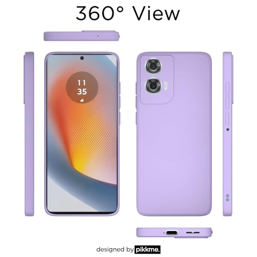 Image of Pikkme Back Cover for Motorola Moto Edge 50 Fusion 5G / Motorola Moto G96 5G | Slim Soft Matte Silicone Cover with Camera Protection & Shockproof Bumper Case (Purple)