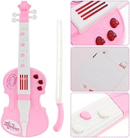 STOBOK Kids Violin Toys, Adjustable Strings Plastic Electric Violin Children Education Toys Mini Musical Instruments Learning Toy for Birthday Party Favor Pink 5 41aczKQEtkL. AC