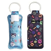 FREEBLOSS 2x Chapstick-Halter Als Schlüsselanhänger – Mit Pilz-Muster, 3,8x9,6 Cm, Für Lippenpflege Unterwegs