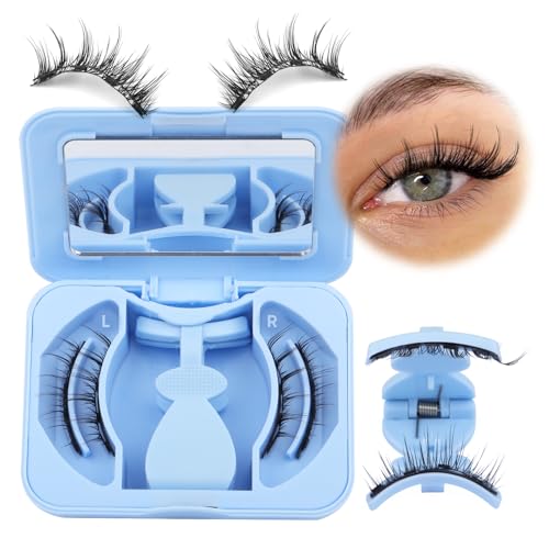 Magnetic Eyelashes Natural Look Eyelashes Magnetic Lashes with Applicator Reusable Magnetic Eyelashes without Eyeliner No Glue Needed Magnetic Eyelashes Kit for Manga Lash Look by Yawamica