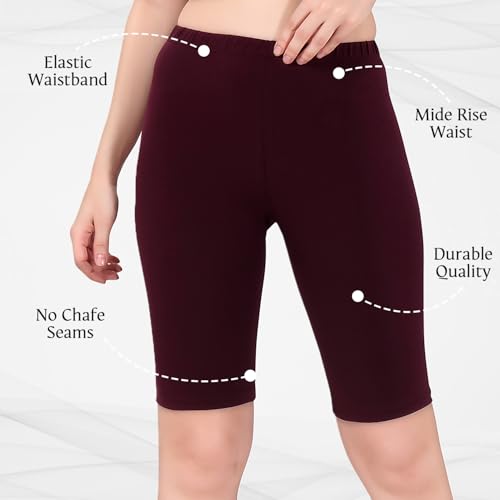 Image of TRASA Women's Cotton Fashion Biker Workout Cycling Shorts, Avialable Sizes: S,M,L,XL,2XL,3XL
