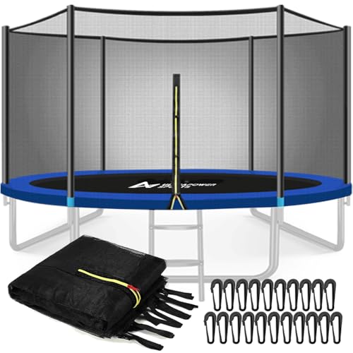 Trampolin Netz 305 cm Ersatznetz Sicherheitsnetz für Trampolin 305 cm 6 Stangen, UV-beständig Trampolinnetz Trampolinschutz Trampolinersatznetz Rundes Schutznetz für Gartentrampolin Ersatznetz Schwarz